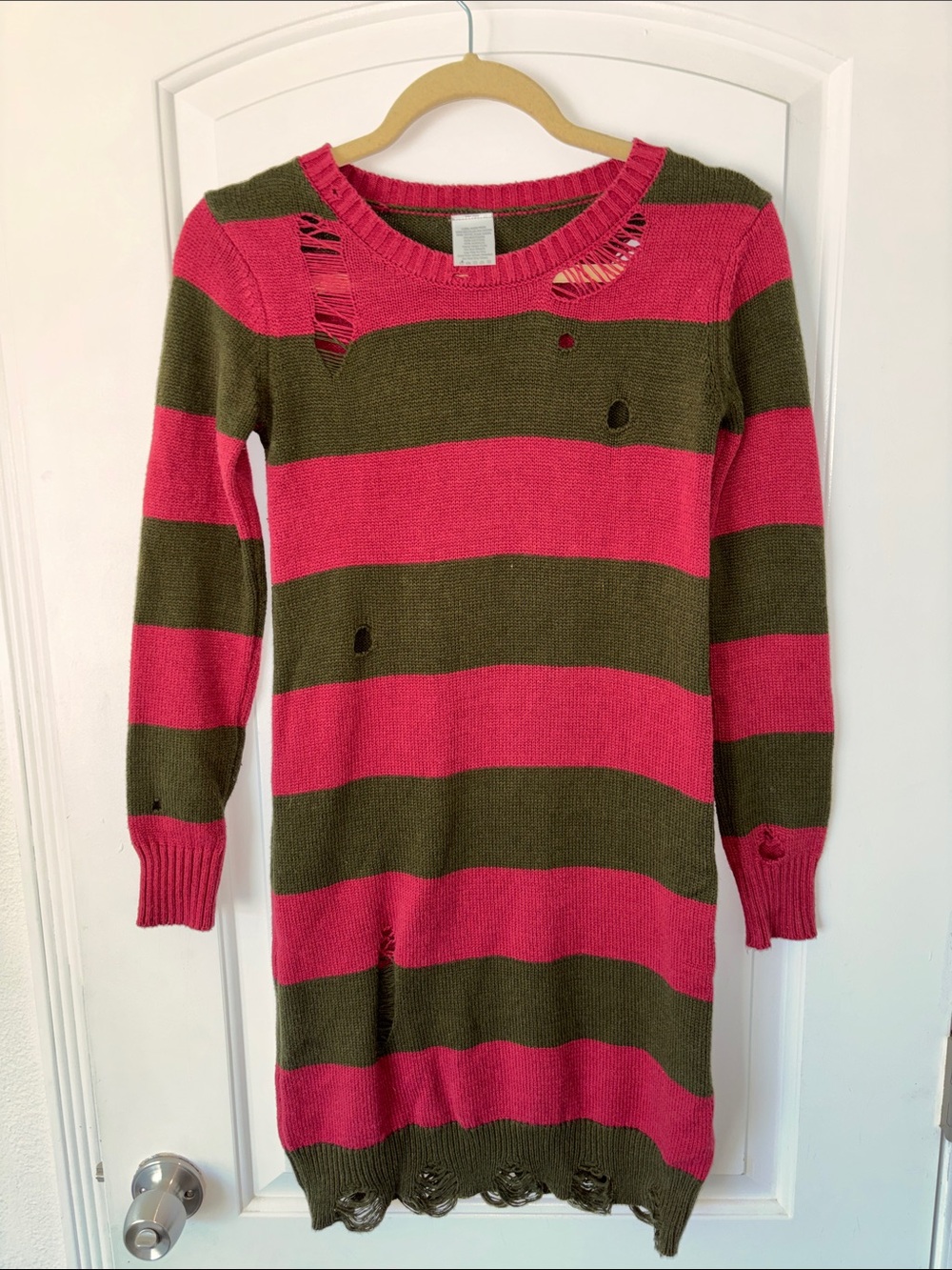 Miss Freddy Krueger sweater dress costume role play dress up Halloween XS box b